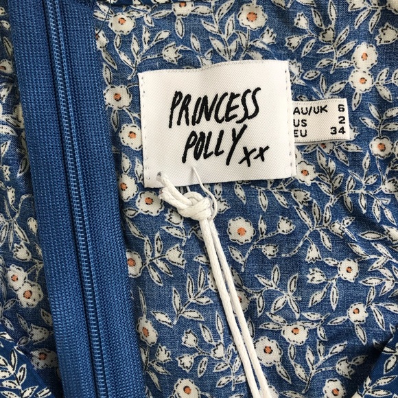 Princess Polly Sting Mini Dress Blue US 2 - Picture 3 of 5